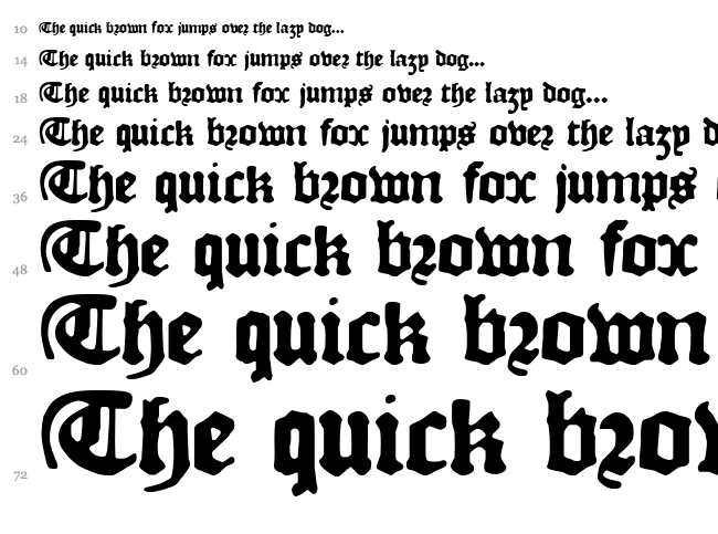 DK Courant font waterfall